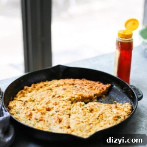 A slice of poblano corn casserole on a plate