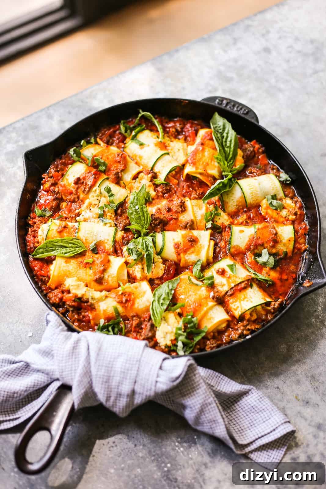 Dairy-Free Zucchini Roll-Ups in Easy Bolognese Sauce