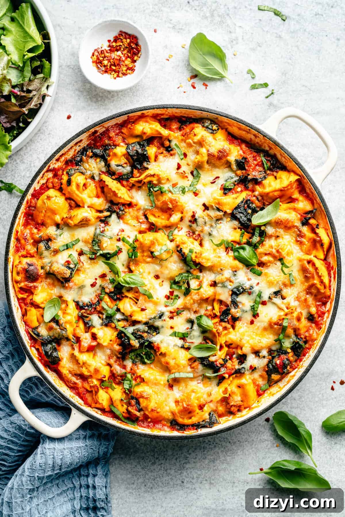 Sausage and Kale Tortellini Bake