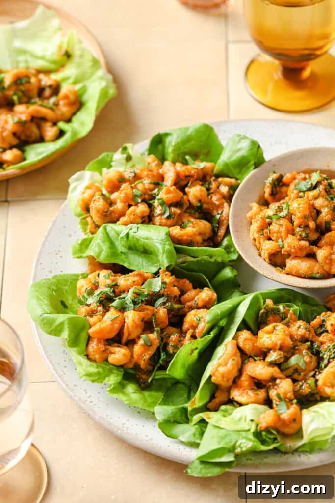 Thai-Inspired Red Curry Shrimp Lettuce Wraps