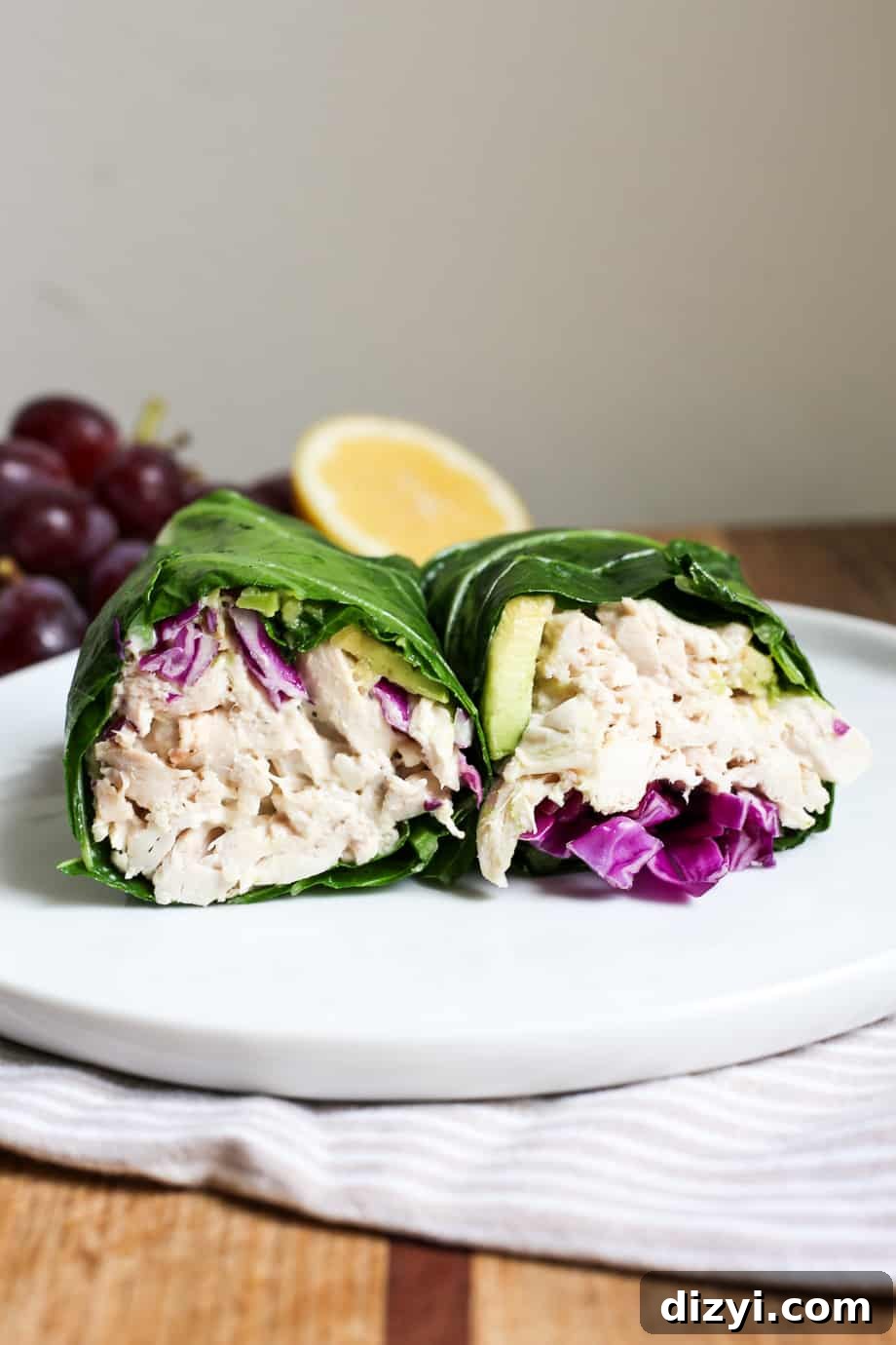 Caesar Chicken Collard Wraps