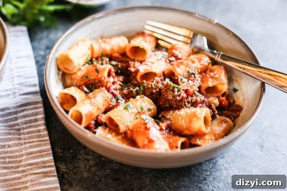 lamb ragu with rigatoni