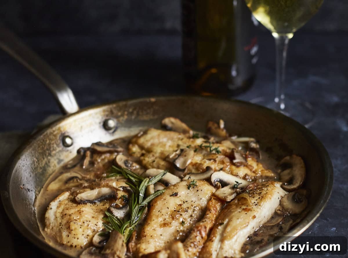 skillet chicken with white wine
