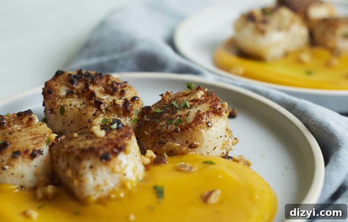 walnut-crusted scallops