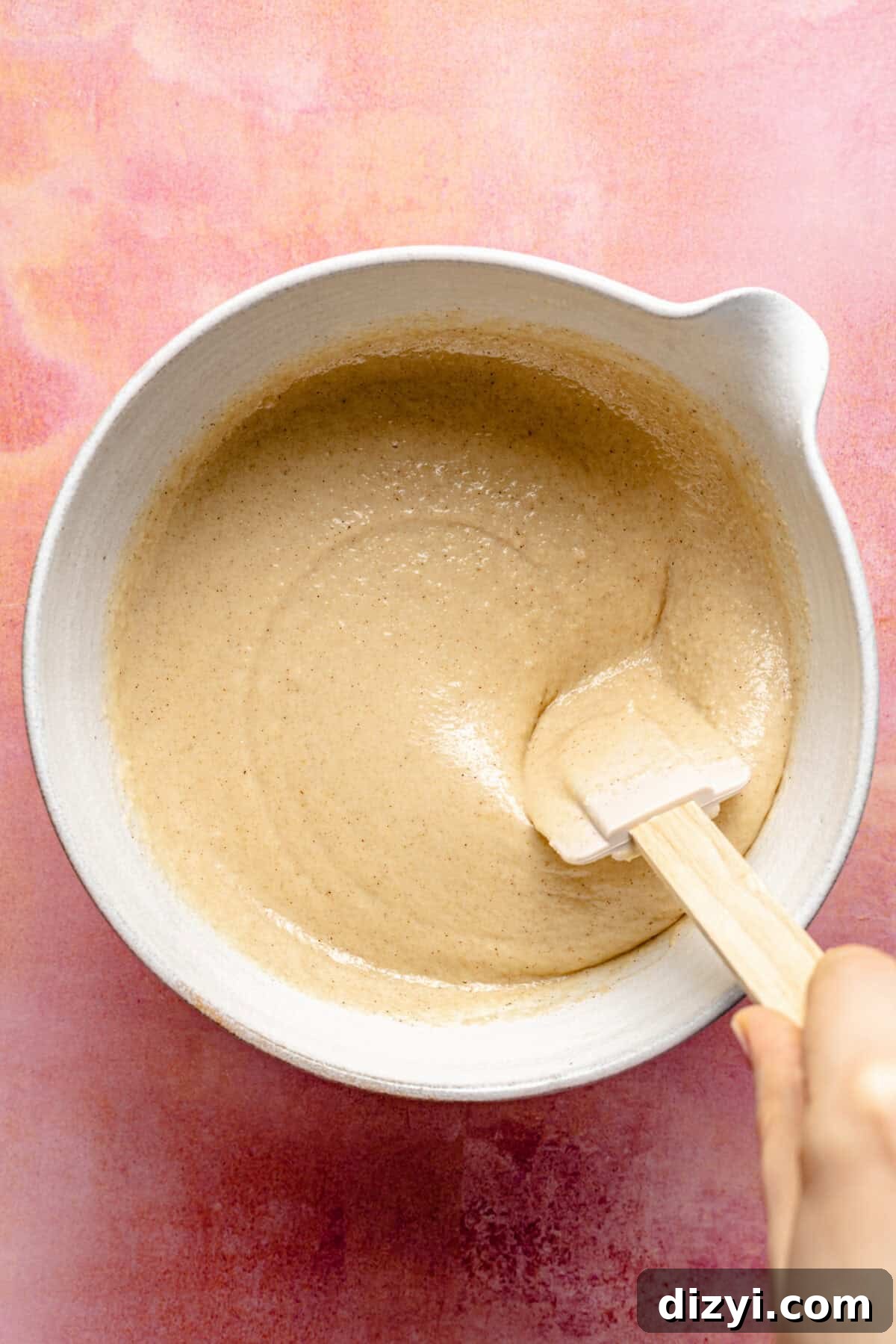Paleo Protein Waffle batter in bowl.