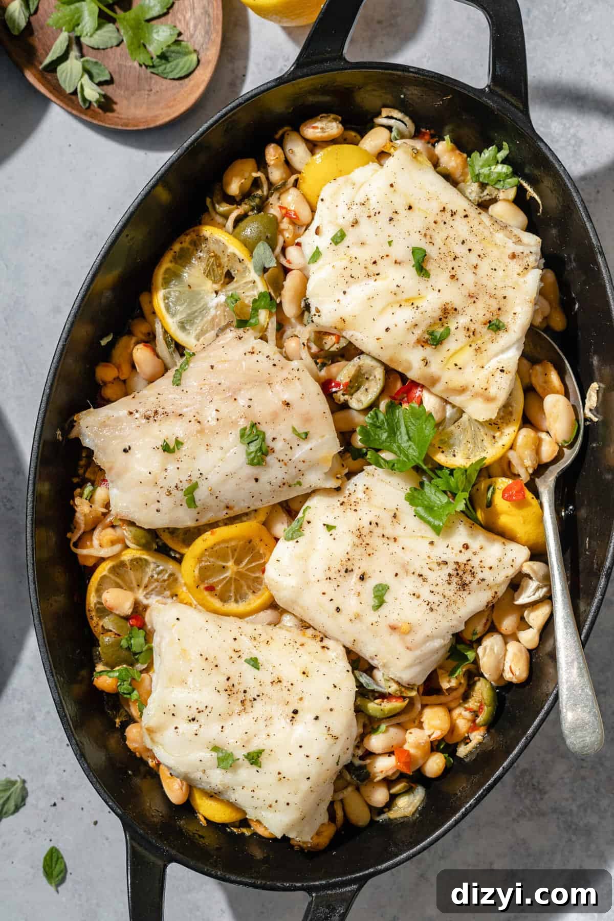 Roast Fish with White Beans and Calabrian Chiles