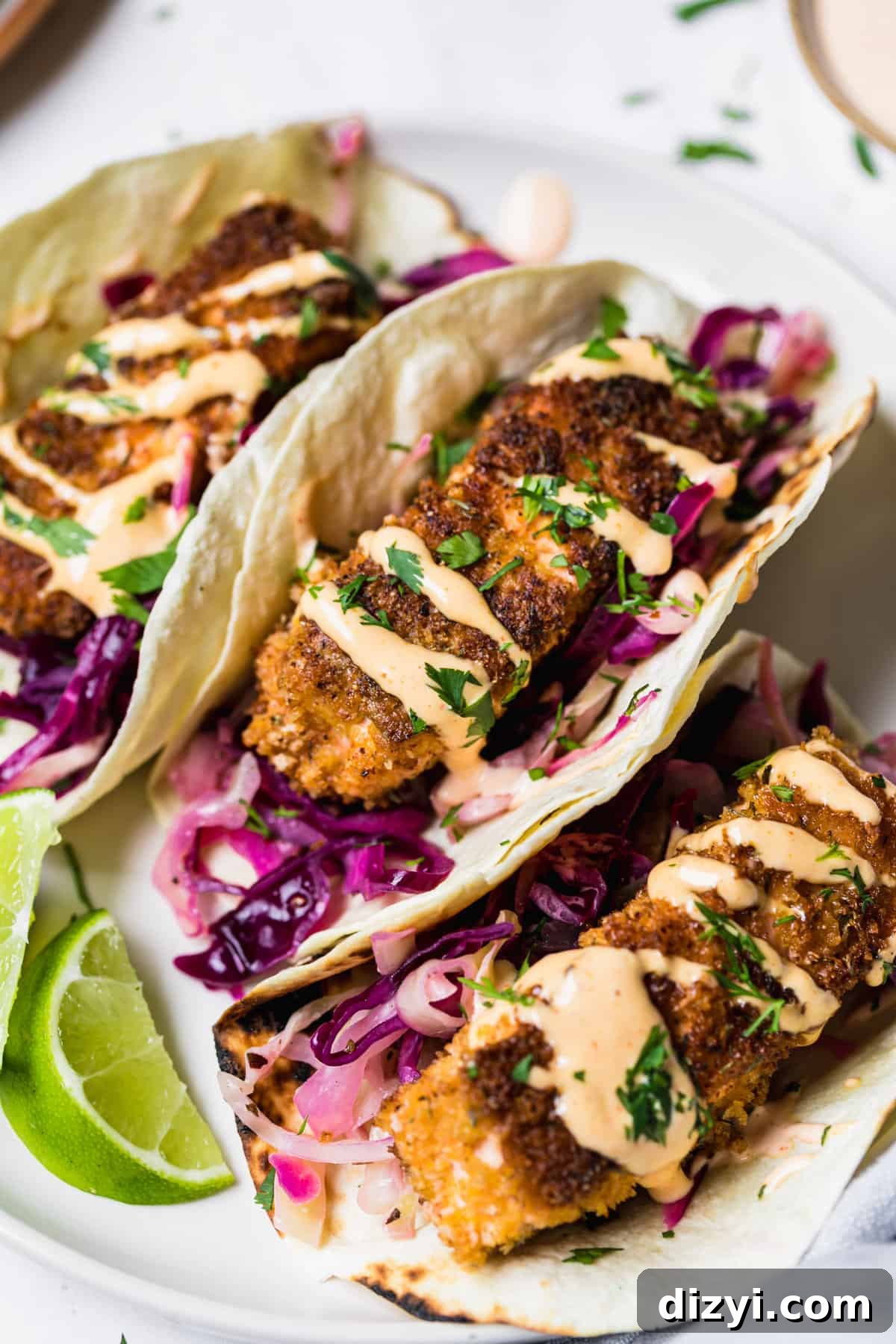 Blackened Salmon Tacos with Serrano Slaw Recipe 3 Crunchy Blackened Salmon Tacos with Serrano Slaw