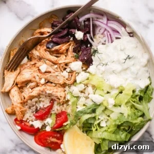 Easy Rotisserie Chicken Greek Bowls