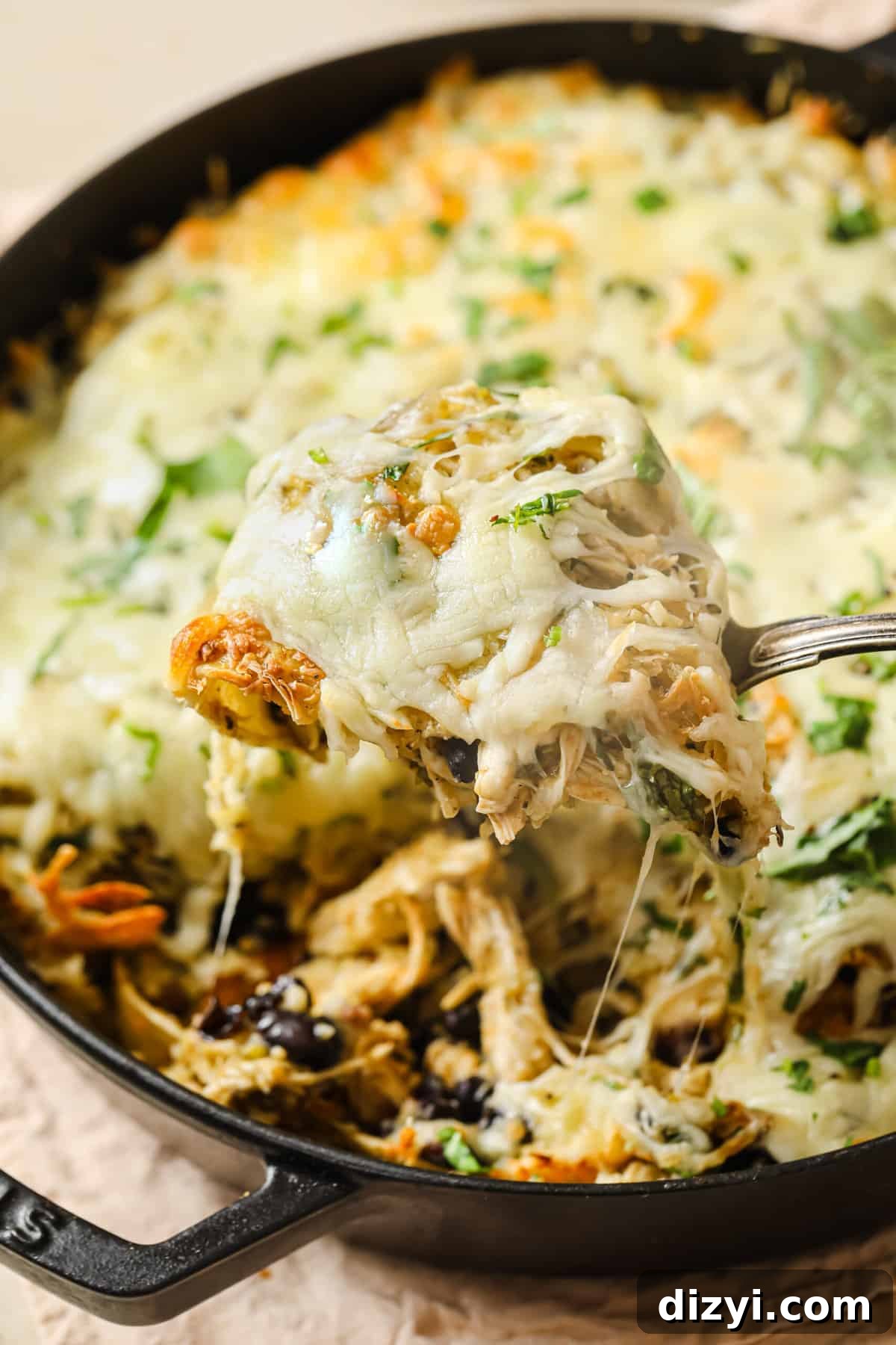 Cheesy Salsa Verde Chicken Enchilada Casserole 3 salsa verde chicken enchilada bake