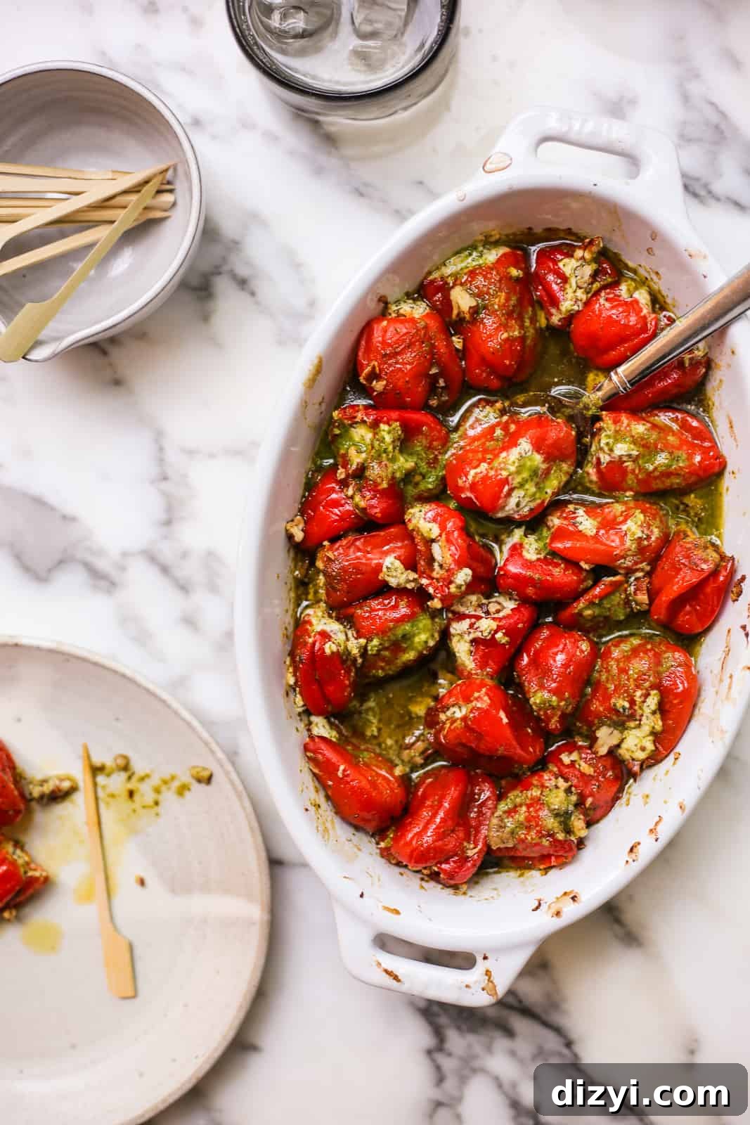 Herby Goat Cheese Stuffed Peppadews