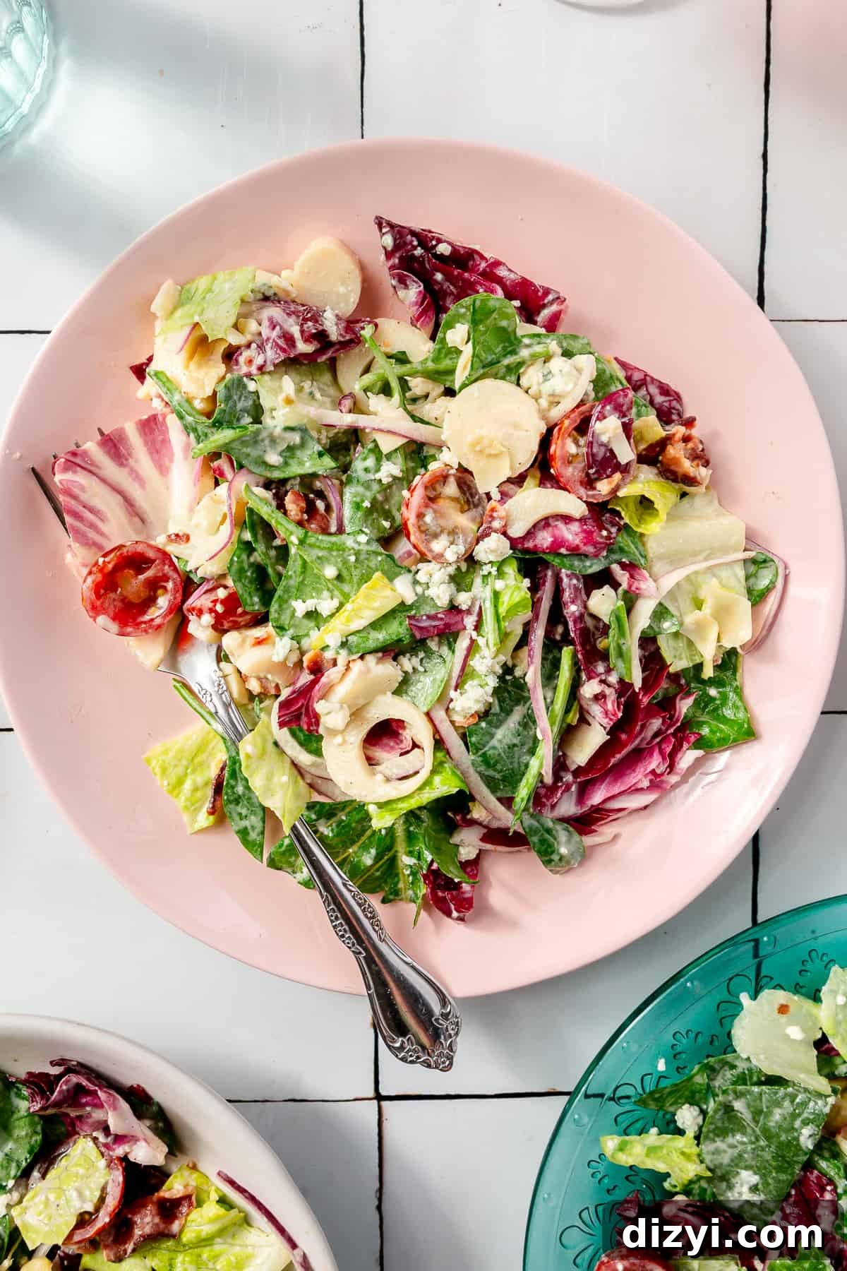 Steakhouse Chopped Salad in a pink bowl.