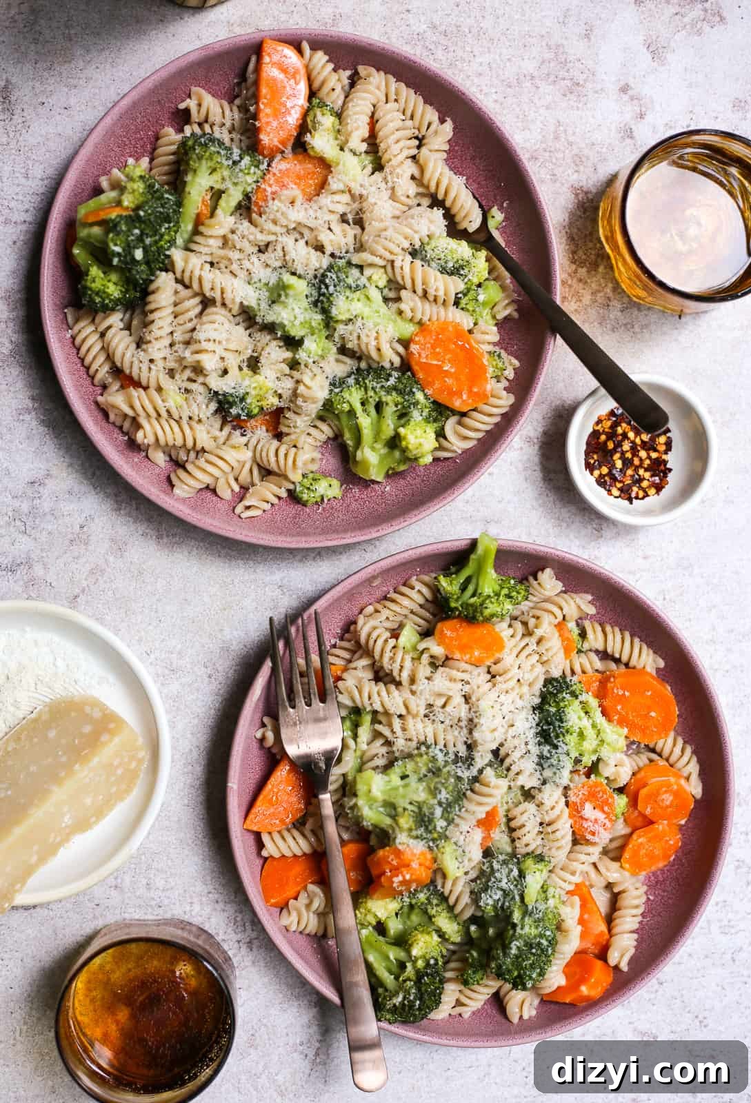 Aunt Leigh’s Broccoli and Carrot Pasta