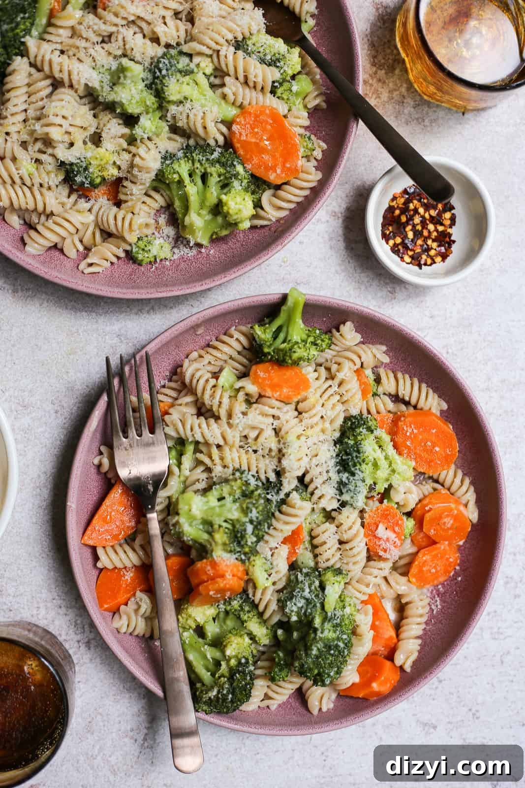 Aunt Leigh’s Broccoli and Carrot Pasta