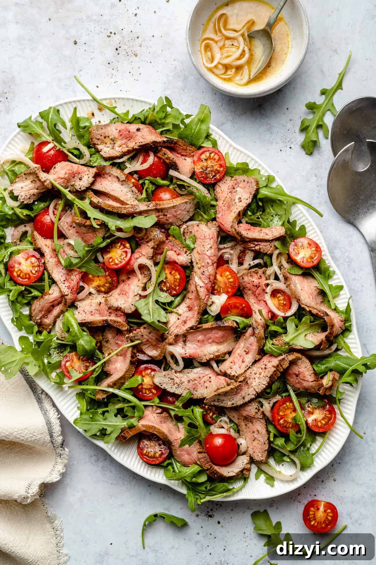 Tangy Mustard-Marinated Flank Steak with Arugula Salad 2 Mustard Marinated Flank Steak + Arugula Salad