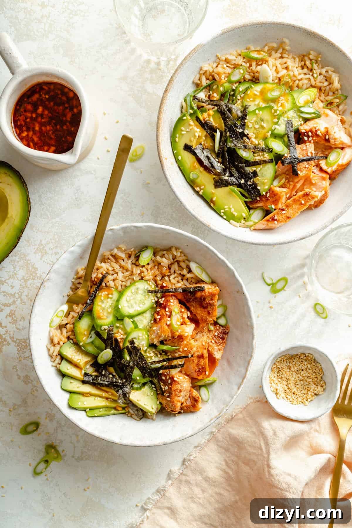 Baked Salmon Sushi Bowls