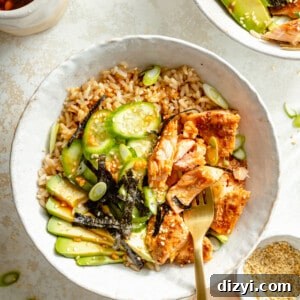 Baked Salmon Sushi Bowls - serving