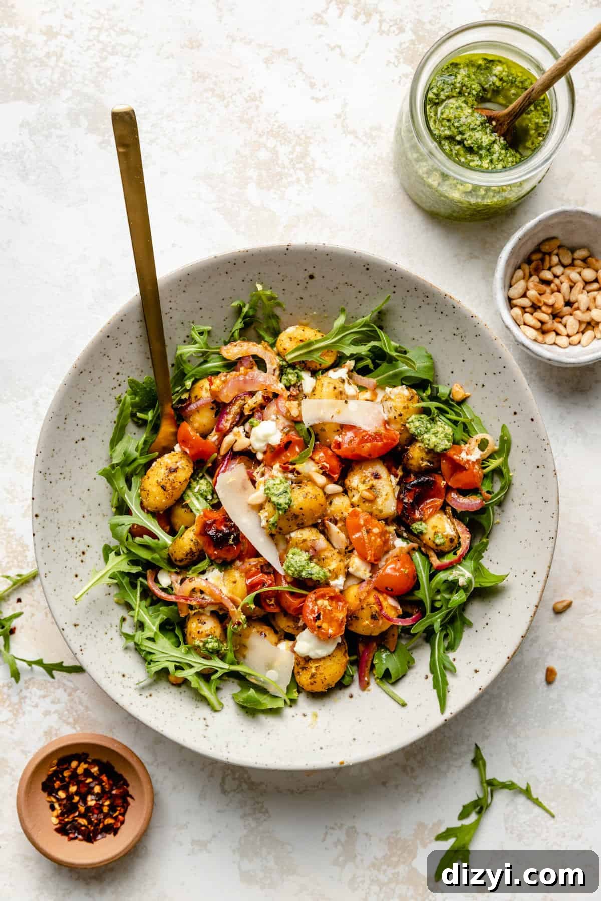 Crispy Sheet Pan Pesto Gnocchi