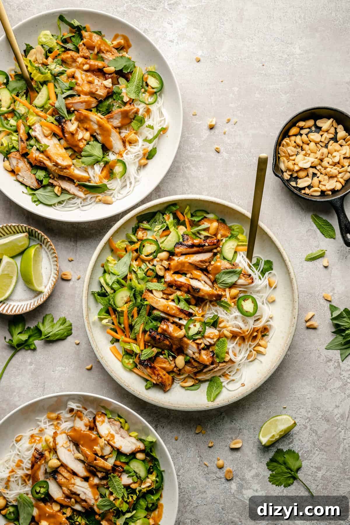 Spring Roll-Inspired Grilled Chicken Salad