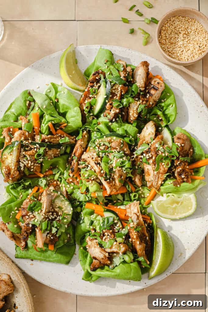 Gochujang Grilled Chicken Lettuce Wraps
