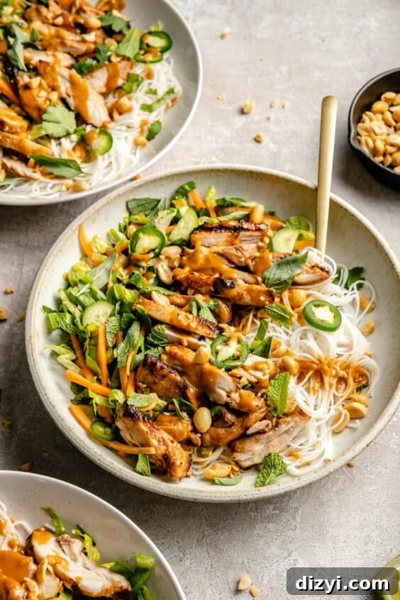 Spring Roll-Inspired Grilled Chicken Salad