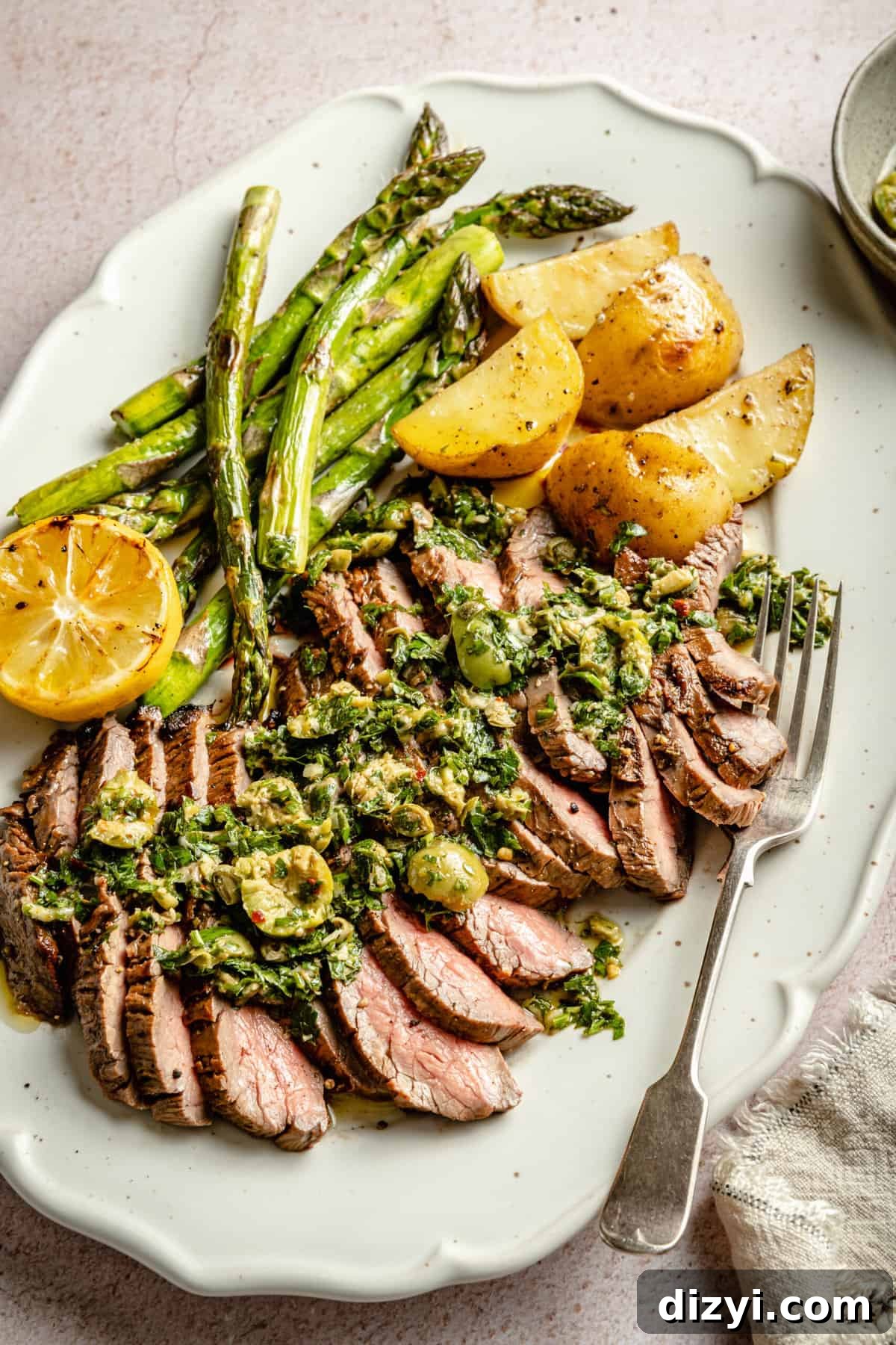 Steak with Italian Salsa Verde and Veggies
