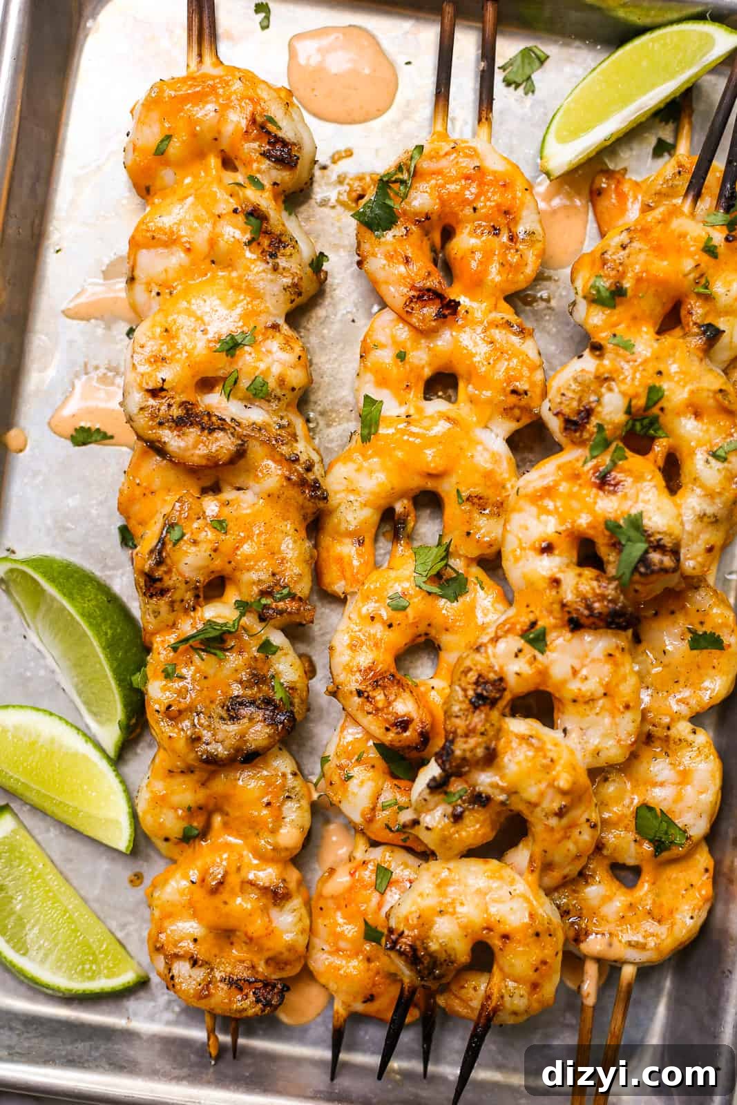 Bang Bang Shrimp Skewers with Sesame Slaw