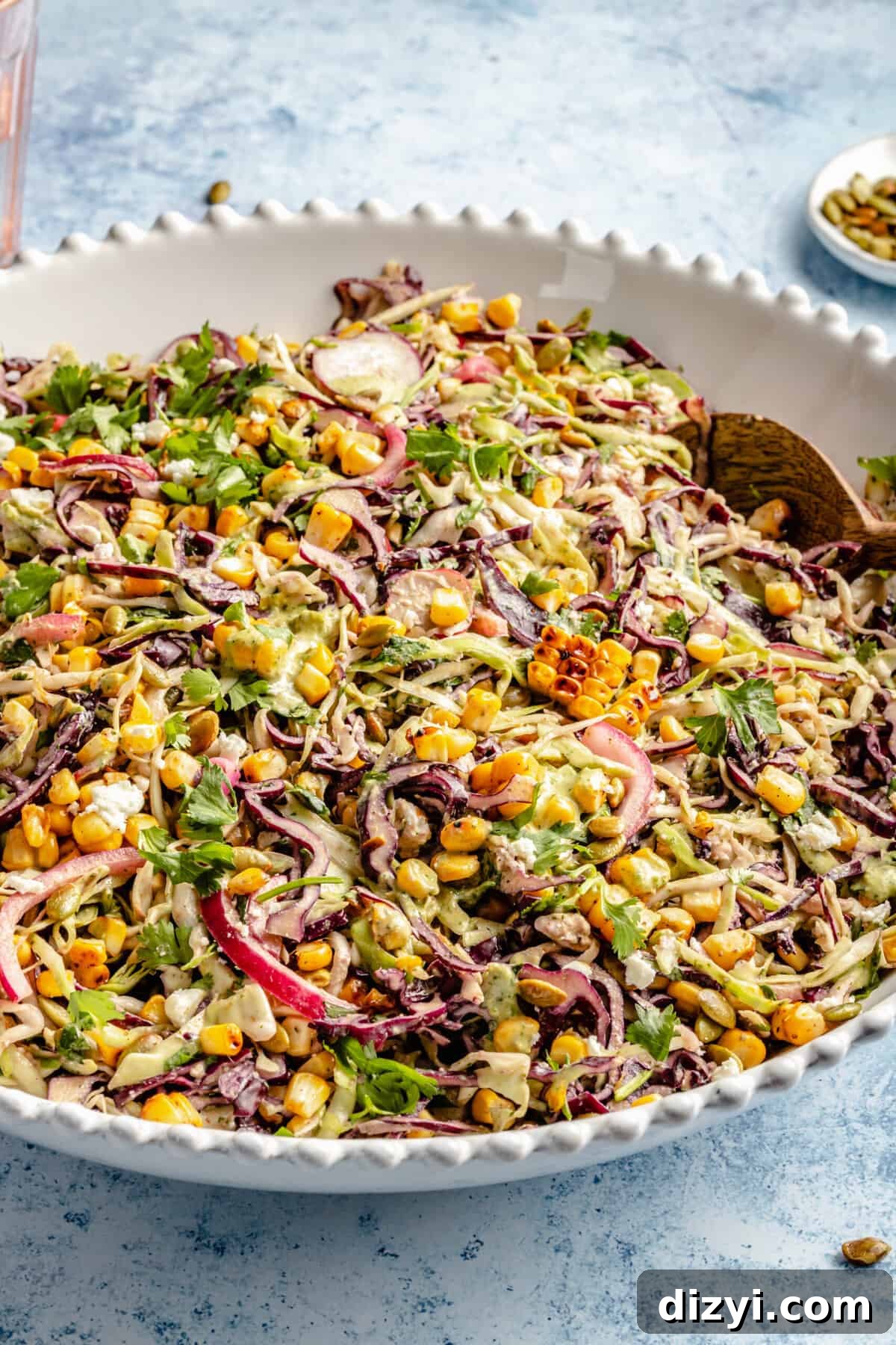 Street Corn Slaw with Spicy Tahini Dressing 3 Street Corn-Inspired Slaw