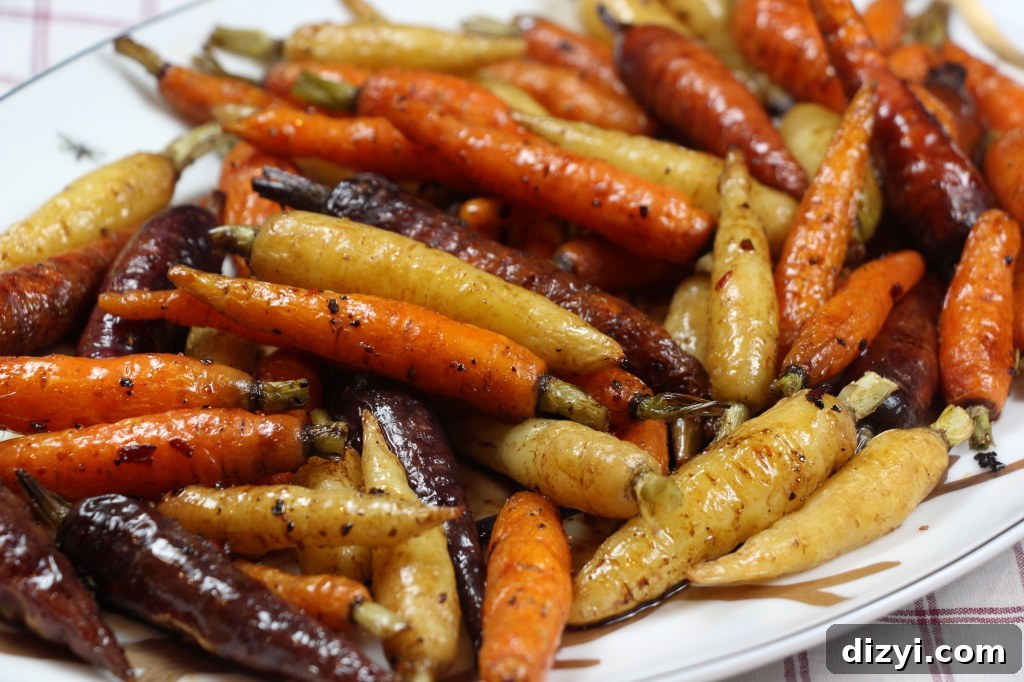 Spicy Balsamic Roasted French Carrots