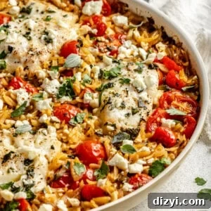 Skillet Orzo and Feta Fish