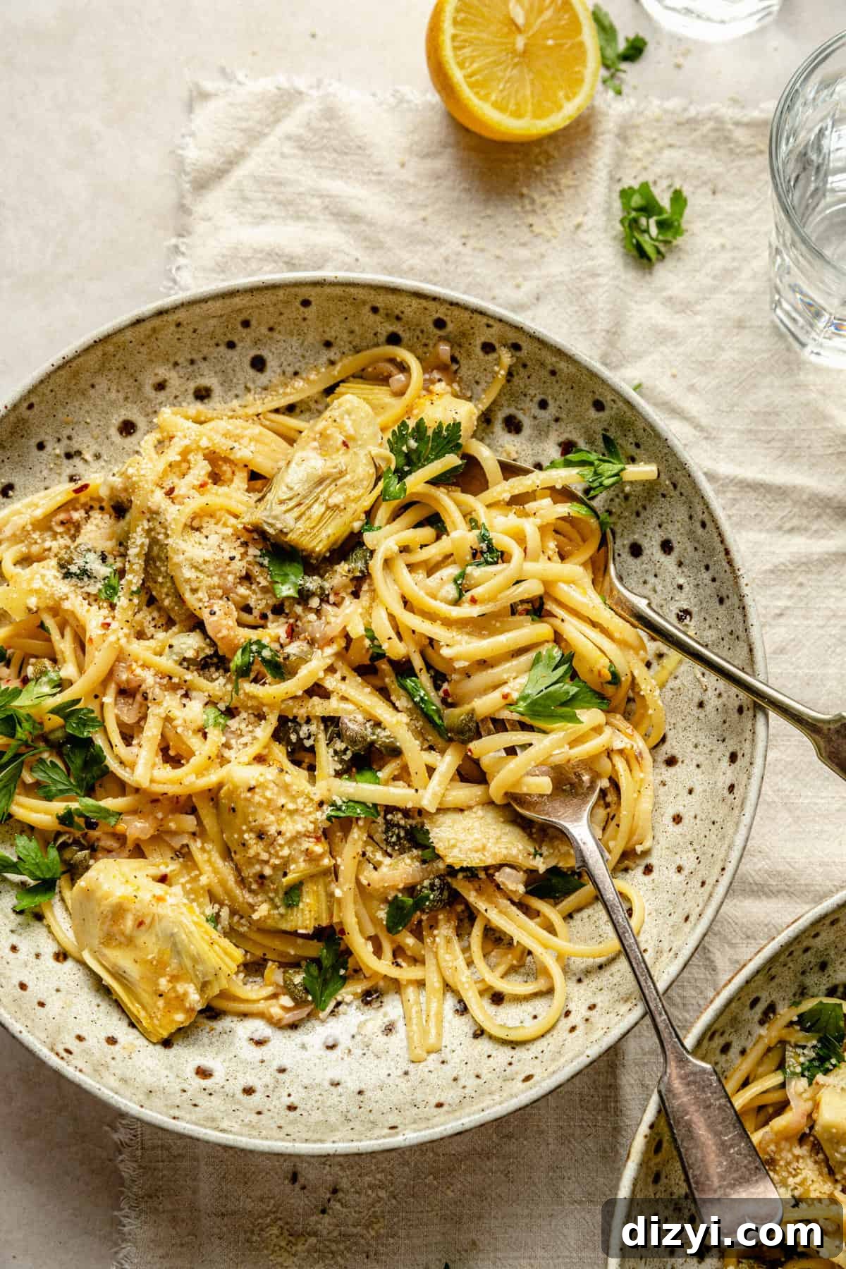 Artichoke and Lemon Linguine