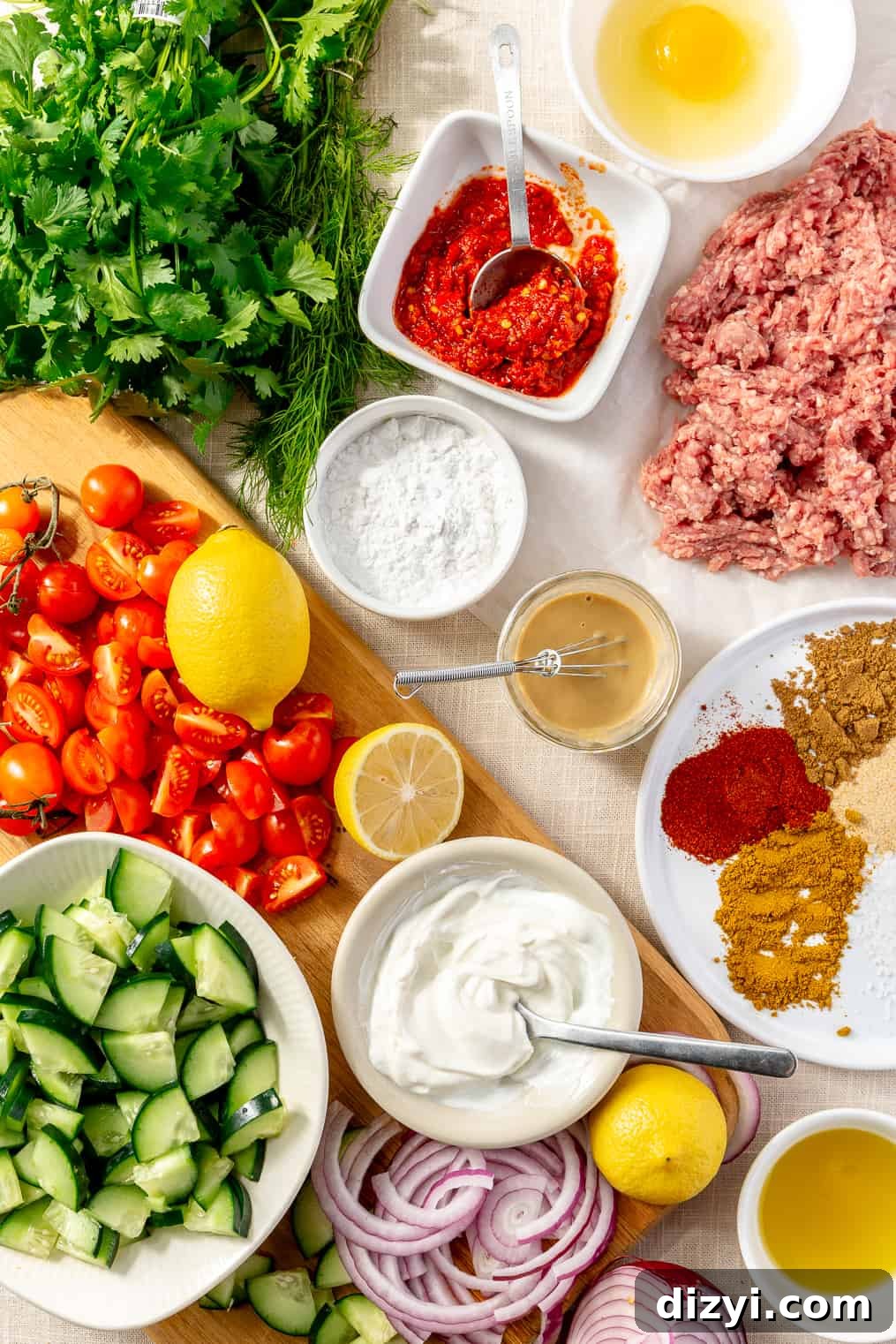 Harissa Lamb Meatball Bowls