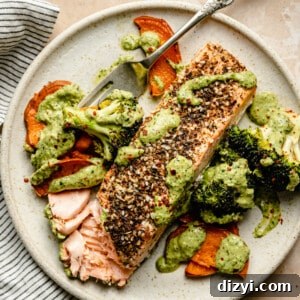 Sheet Pan Salmon with Roasted Vegetables and Creamy Zhoug Sauce 4 Sheet Pan Salmon with Veggies and Creamy Zhoug