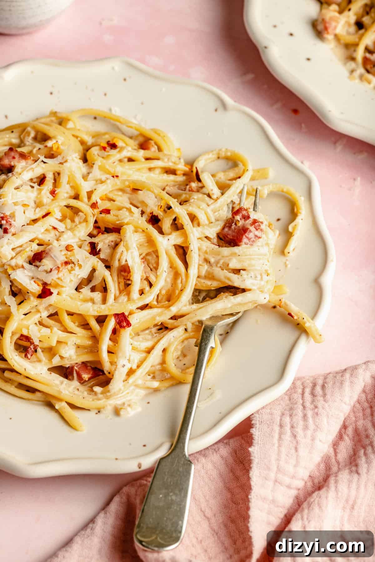 Creamy Linguine with Lemon and Pancetta