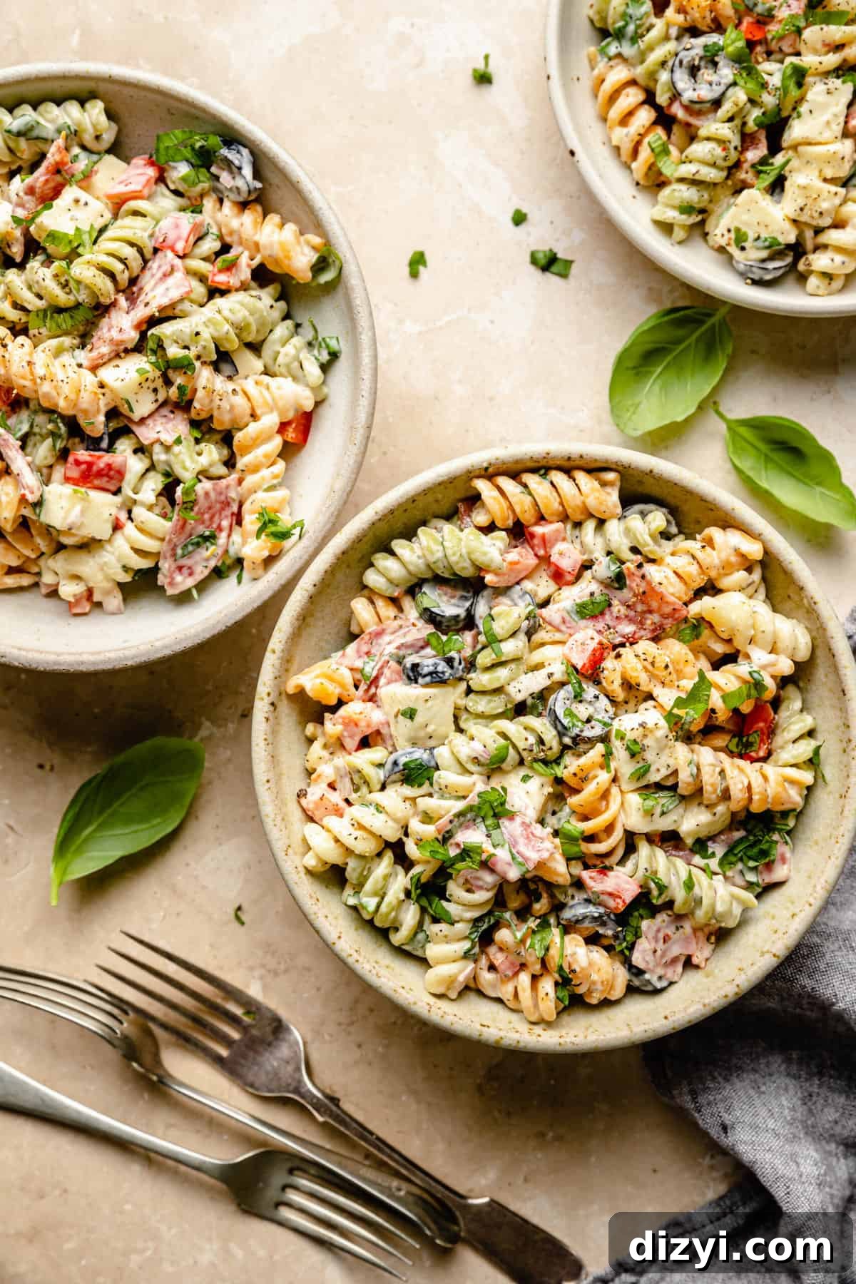 Creamy Italian Pasta Salad with Zesty Herb Dressing 2 Creamy Italian Pasta Salad