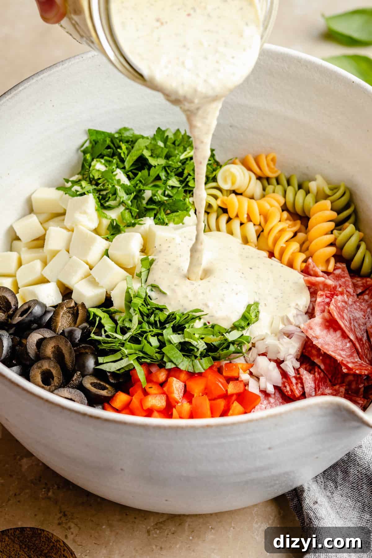 Creamy Italian Pasta Salad with Zesty Herb Dressing 4 Creamy Italian Pasta Salad