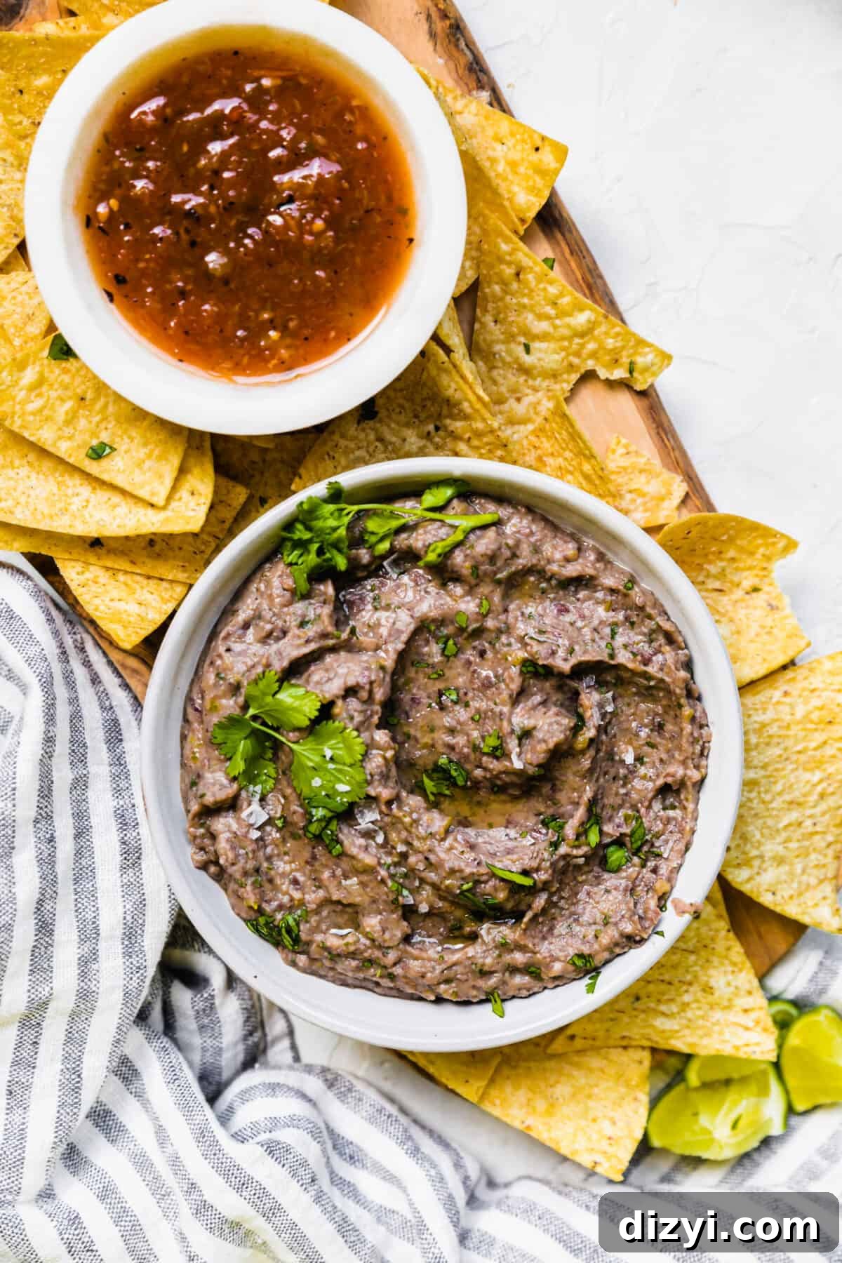 Zesty 10-Minute Black Bean Dip Recipe 6 Black bean dip with garnishes