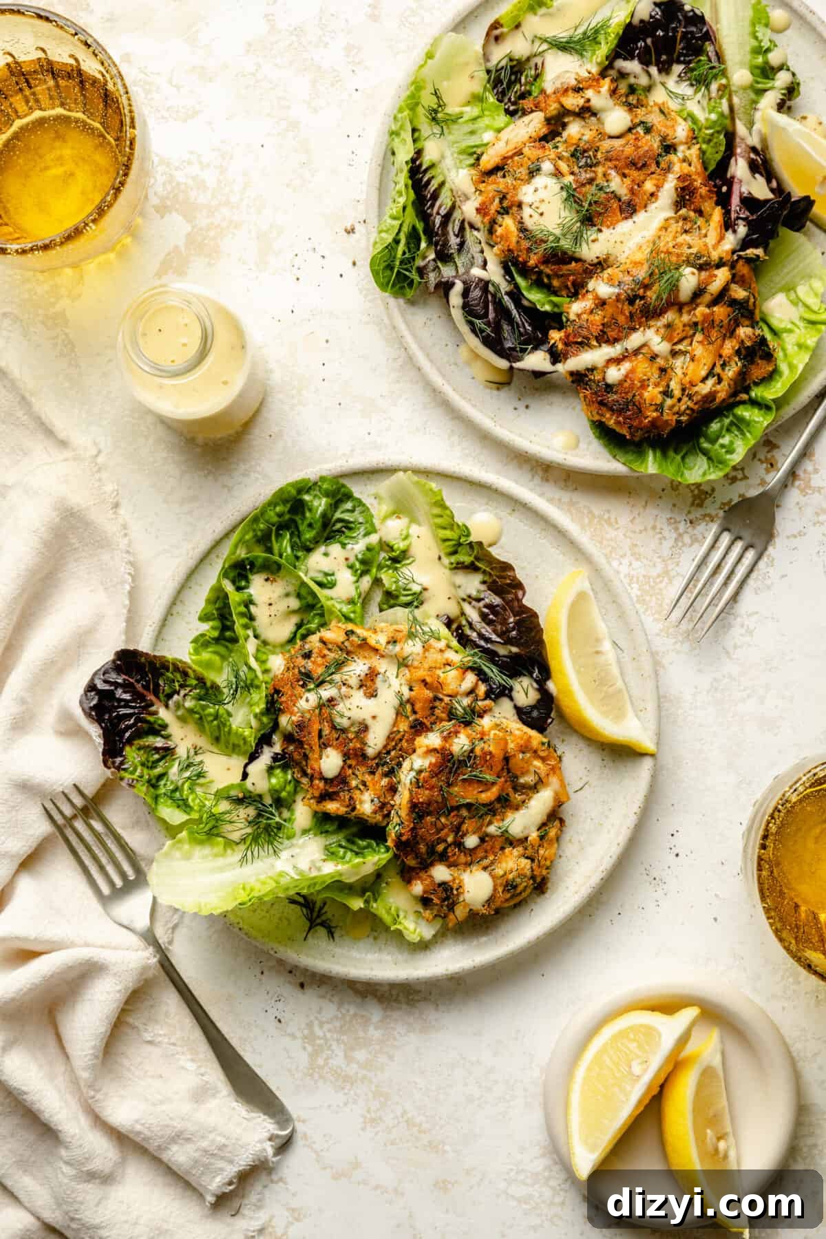 Crispy Crab Cake Salad with Champagne Vinaigrette 2 Crab Cake Salad with Champagne Vinaigrette