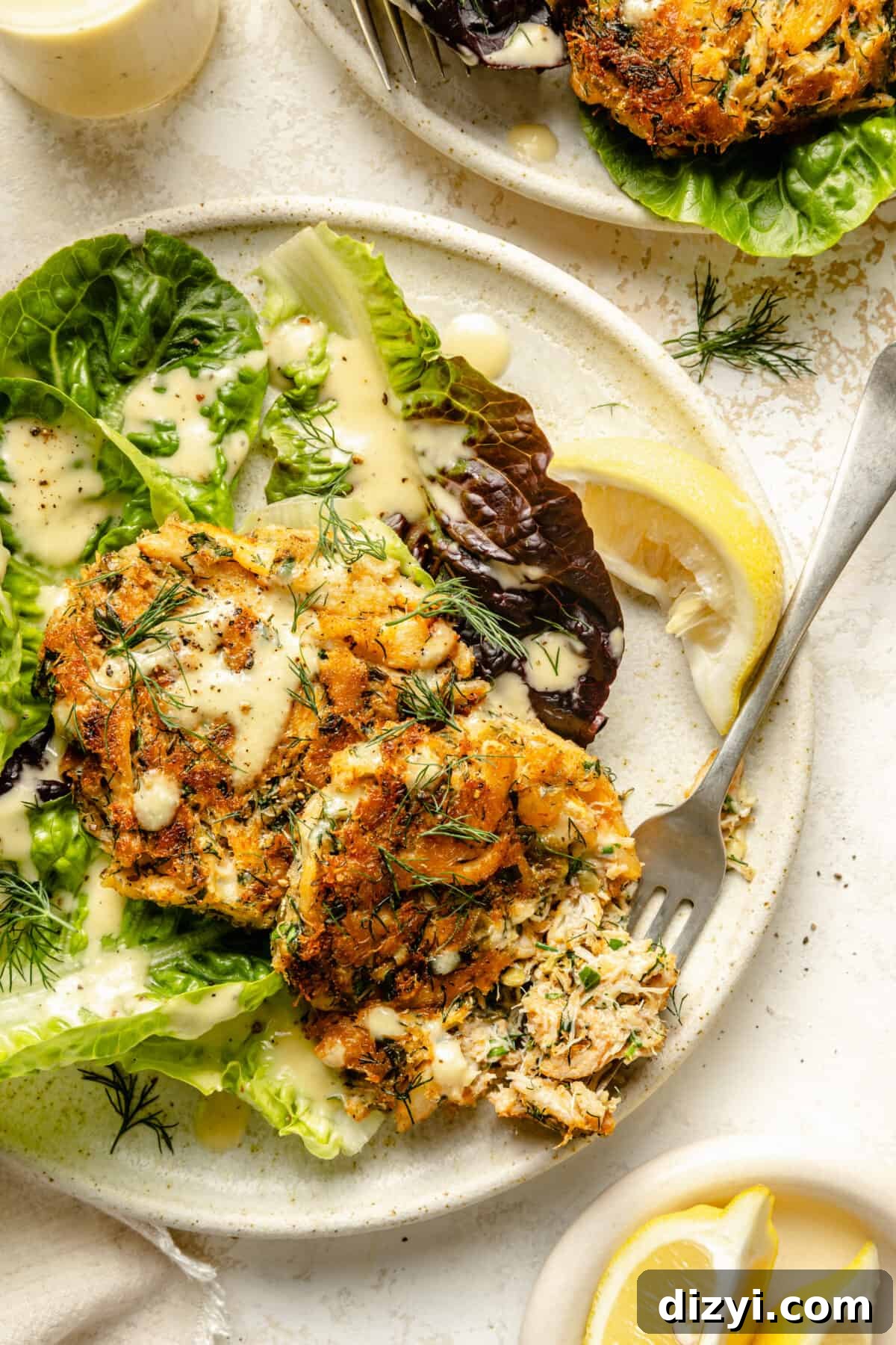Crispy Crab Cake Salad with Champagne Vinaigrette 4 Crab Cake Salad with Champagne Vinaigrette