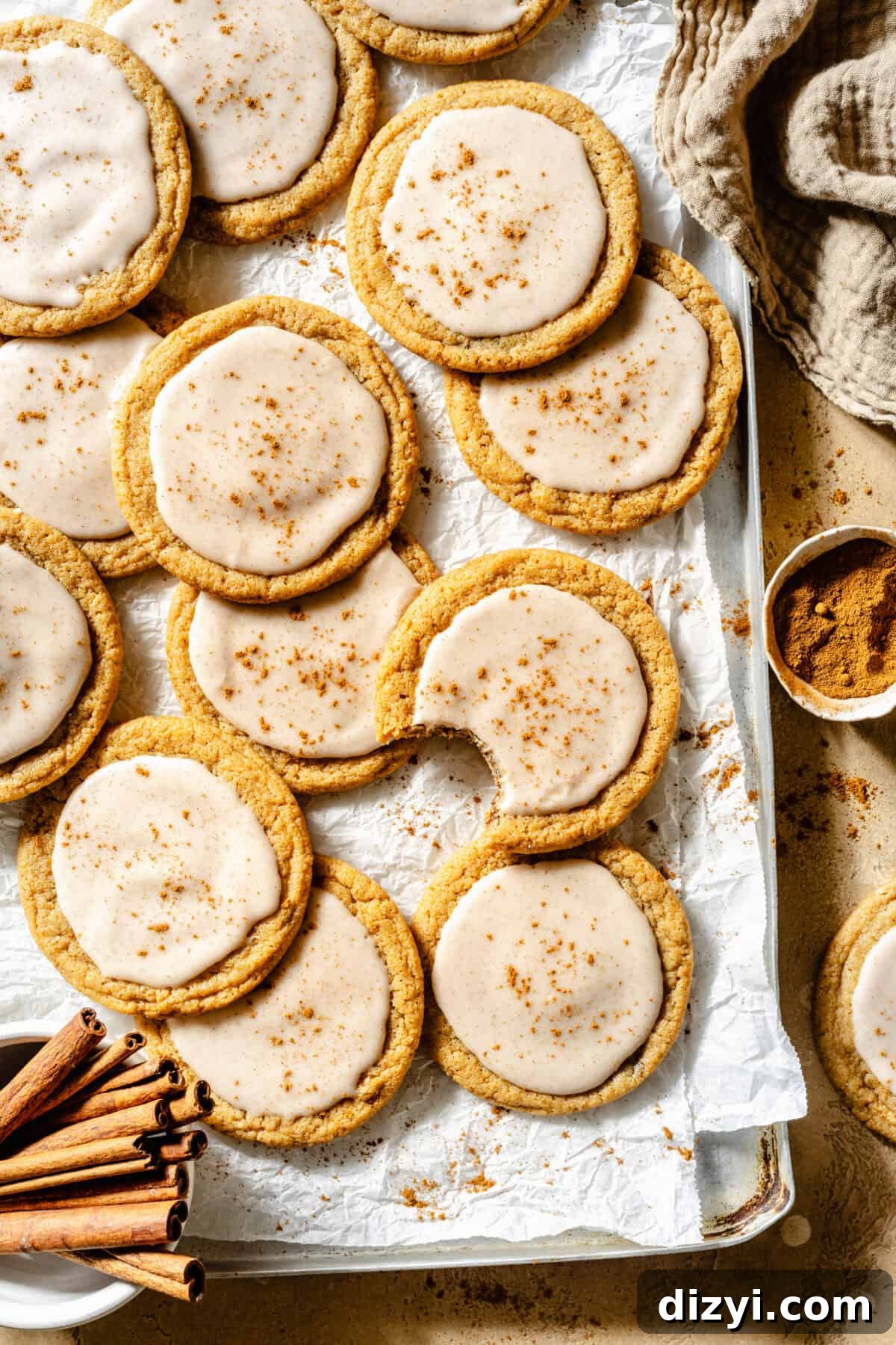 Brown Sugar Pop-Tart Cookies Recipe 2 Brown Sugar "Pop-Tart" Cookies on a sheet pan.