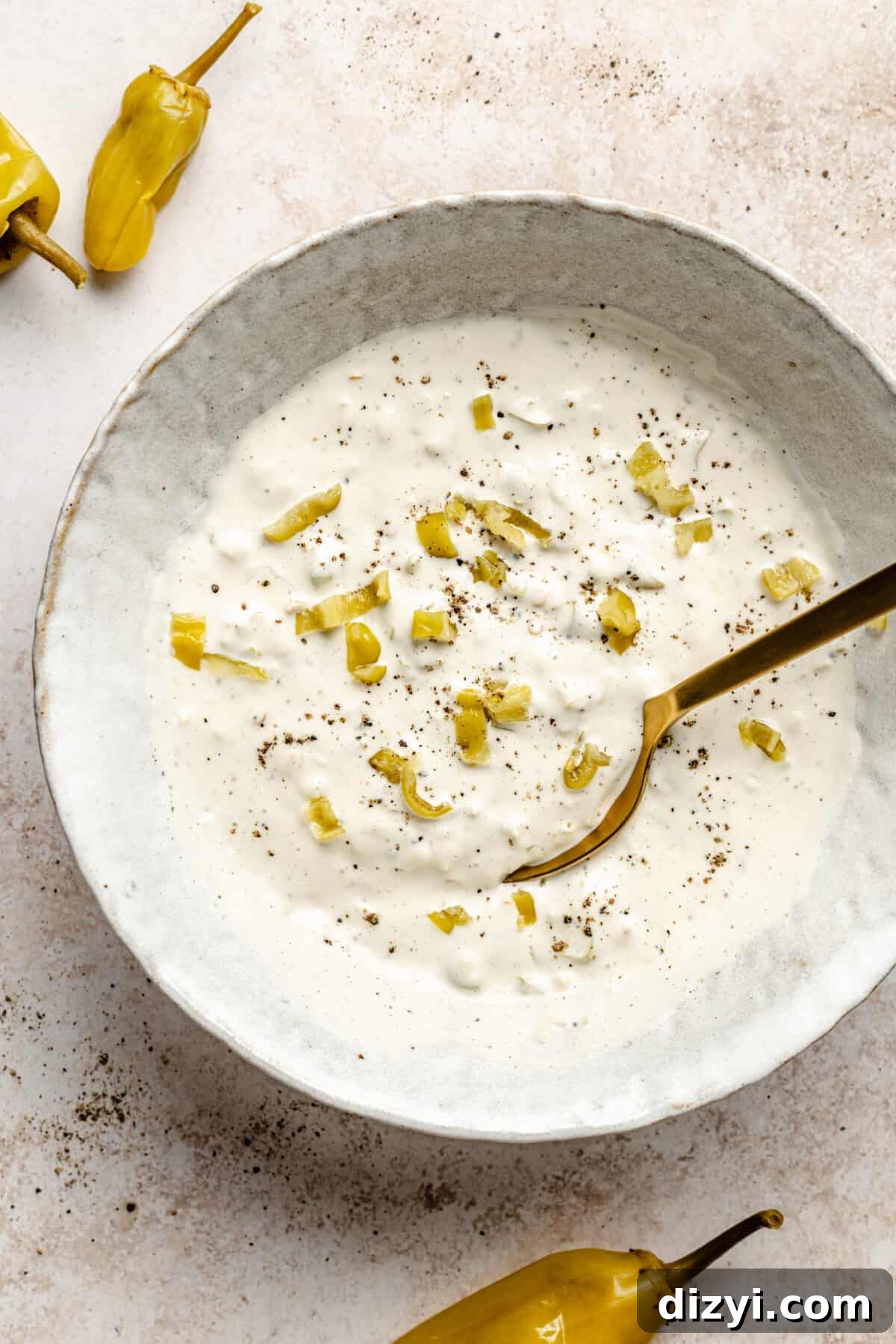 Peperoncinni spread in white. bowl.