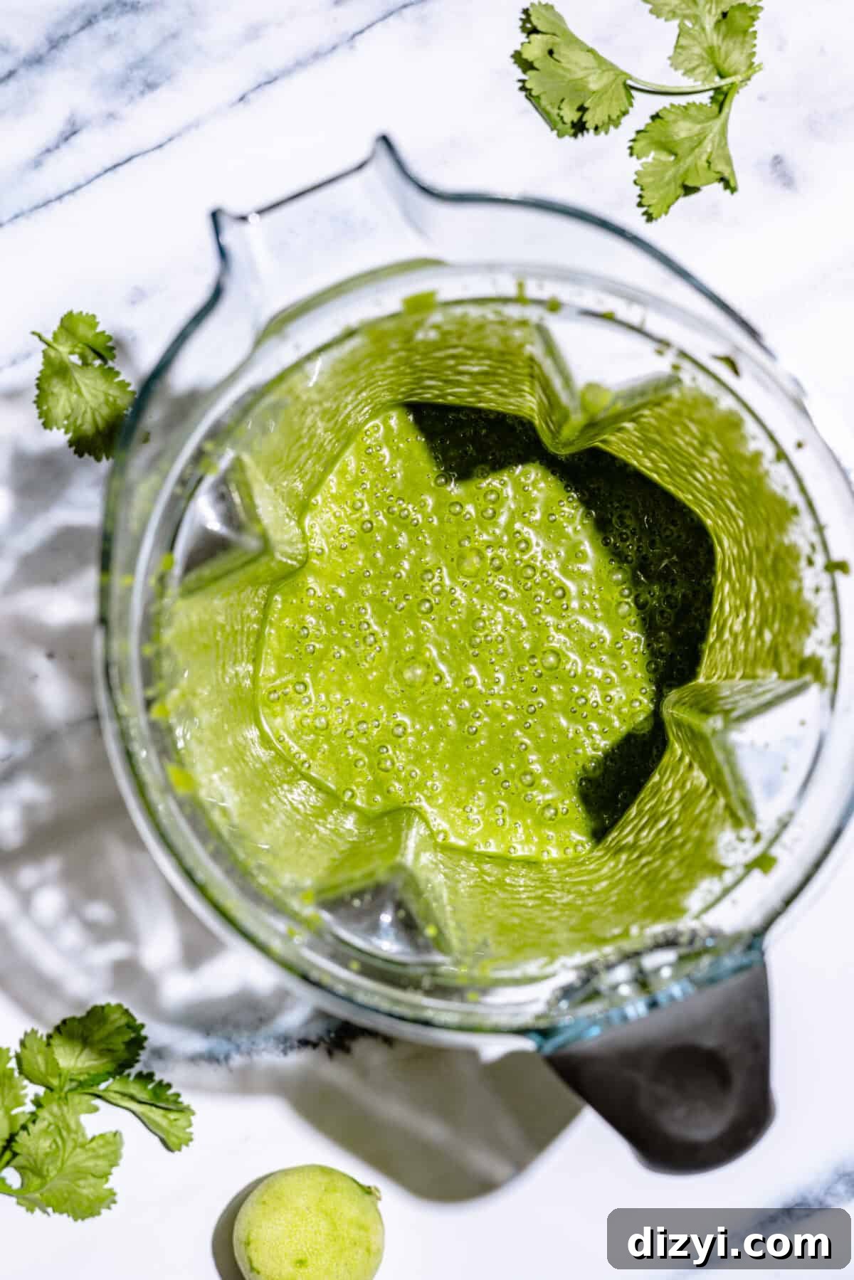 Marinade for Spicy Coconut Grilled Chicken Lettuce Wraps in blender.
