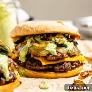Monterey Melt Smash Burger assembled on parchment paper.