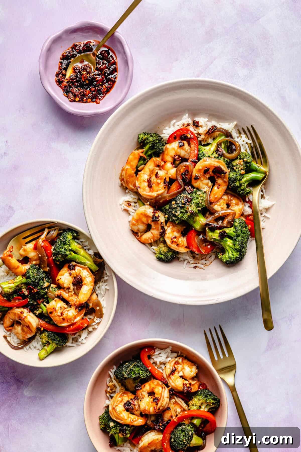 Garlic Shrimp Stir Fry plated