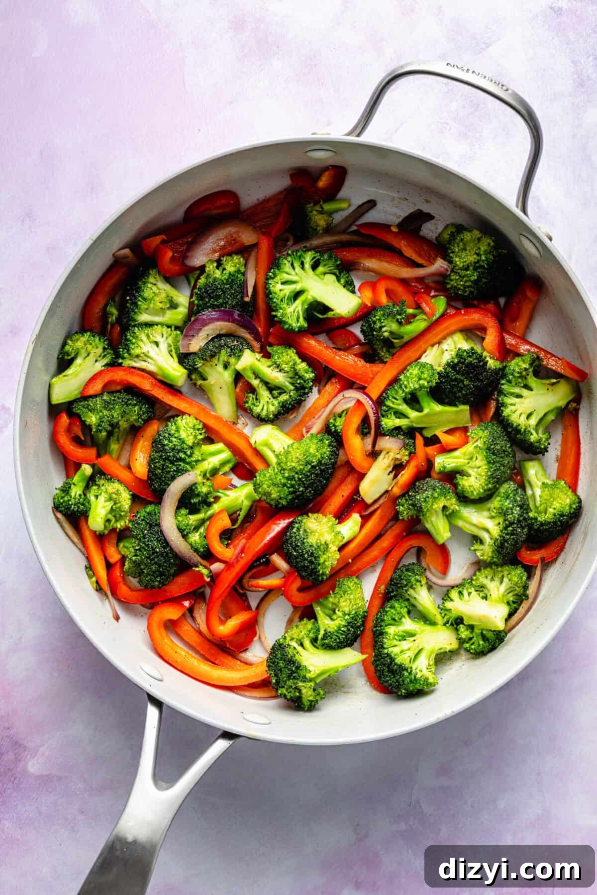 Veggies in saute pan