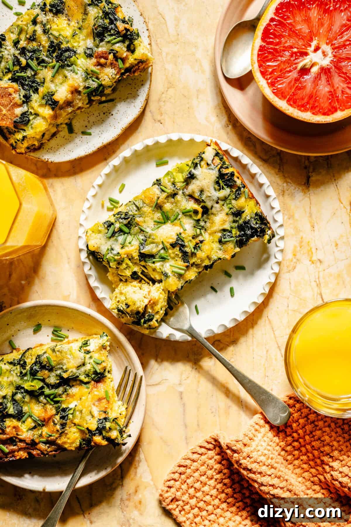Copycat Starbucks Pesto & Ciabatta Egg Bake on plates.