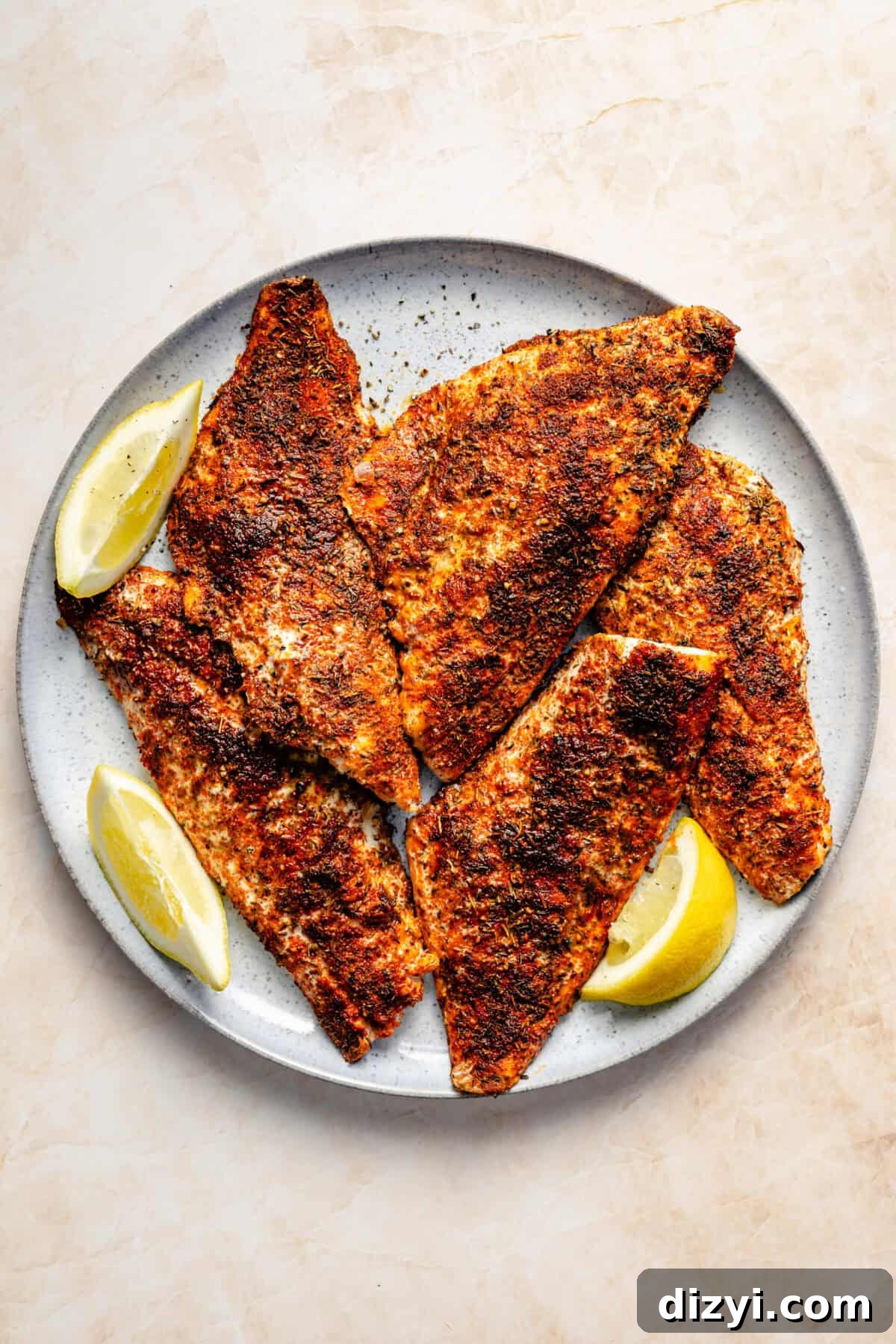 Grilled Cajun Fish on platter.