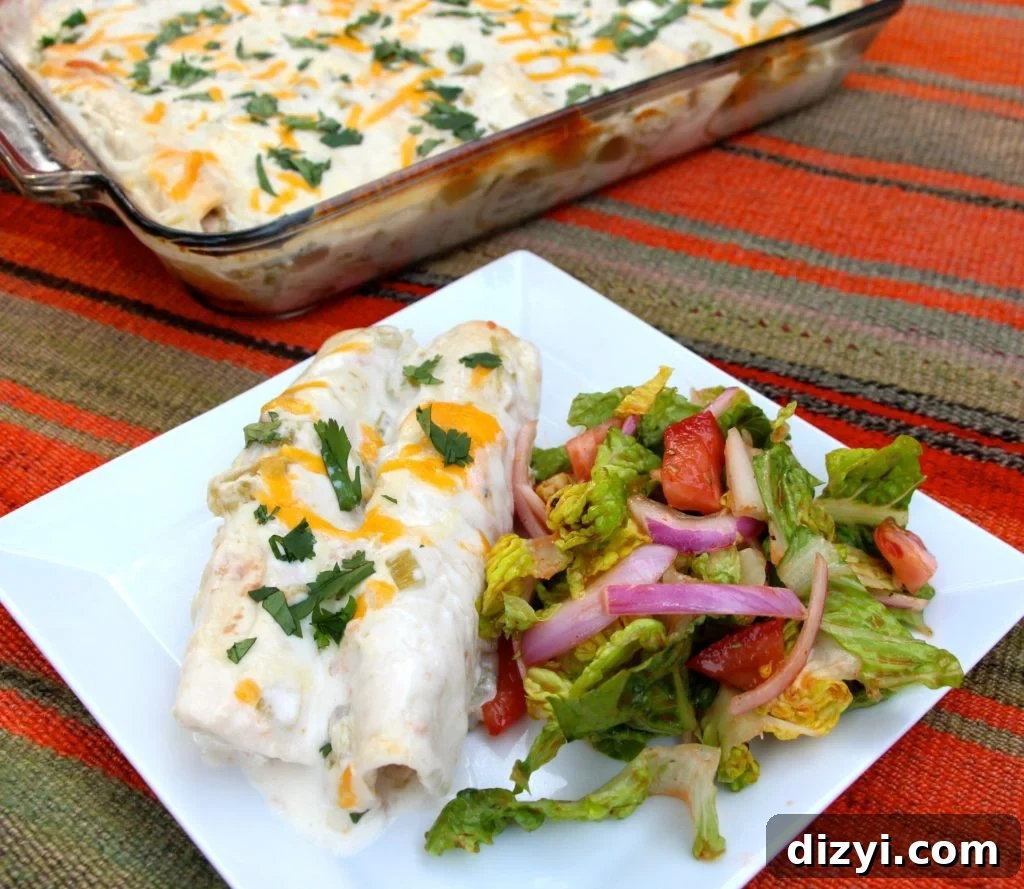 Skinny Sour Cream Chicken Enchiladas