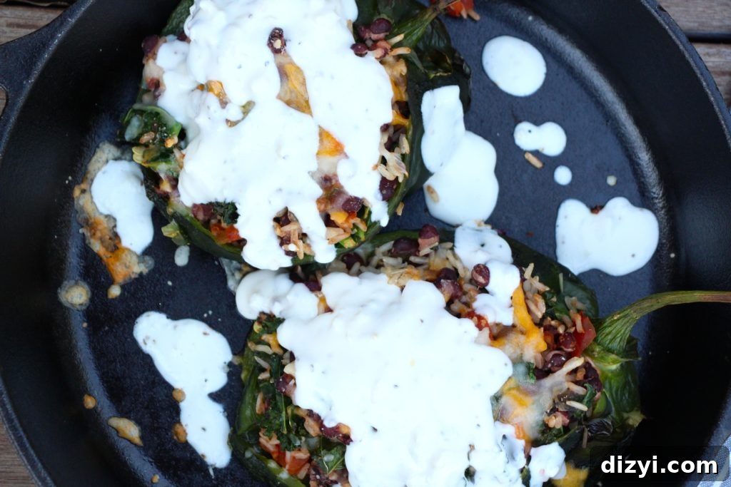 Black Bean Chiles Rellenos with Mexican Yogurt Crema 2 Black Bean Chile Rellenos with Yogurt Mexican Crema
