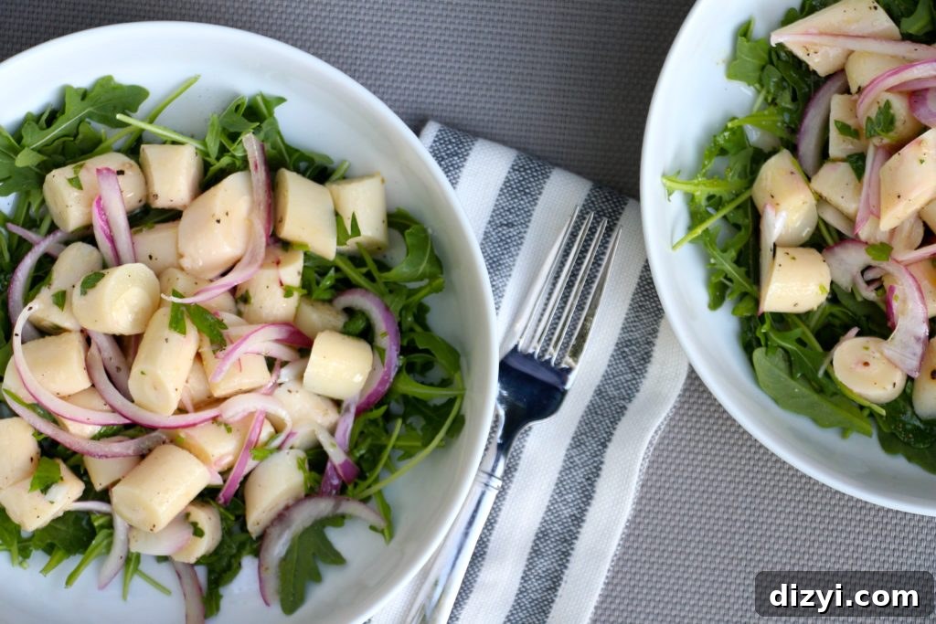 Lemony Hearts of Palm and Arugula Salad