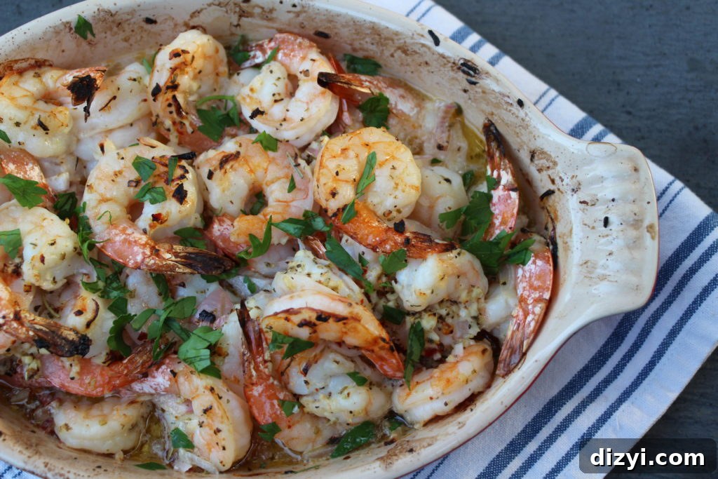 Skinny Baked Shrimp Scampi